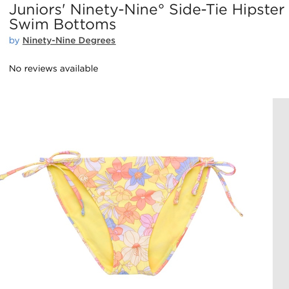 NWT Ninety-Nine Waikiki side tie hipster Bikini Bottoms in Large - Picture 1 of 4